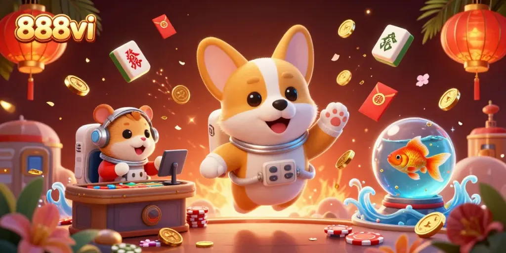 888vi players enjoy a vibrant casino environment with dynamic gaming elements and engaging characters.