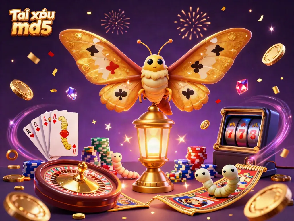 Play Tài xỉu md5 with this vibrant illustration showcasing an engaging casino scene.