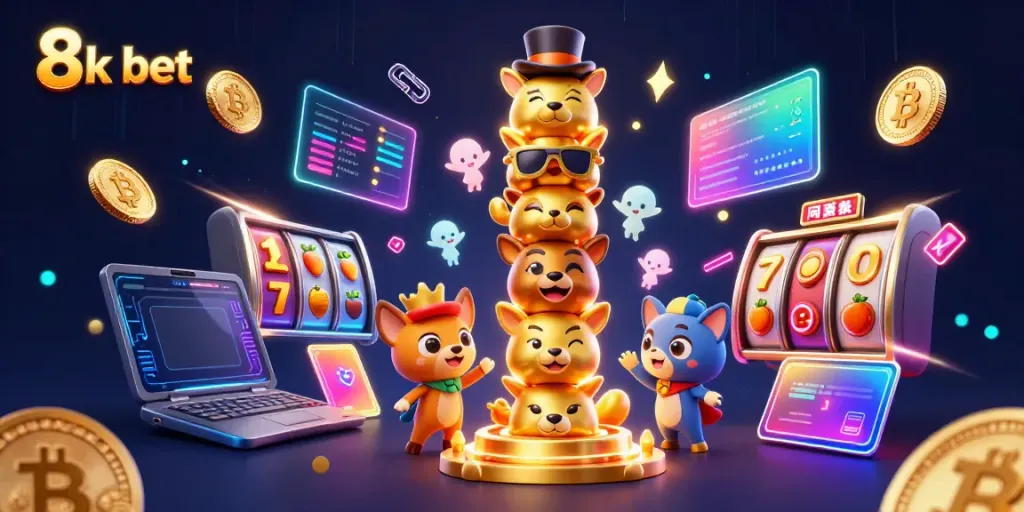 Experience thrilling gameplay and jackpots with 8k bet in this lively casino scene.