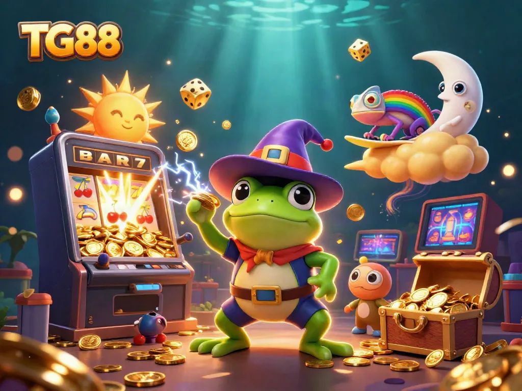 Experience jackpots and gaming excitement at TG88 with vibrant characters and scenes.