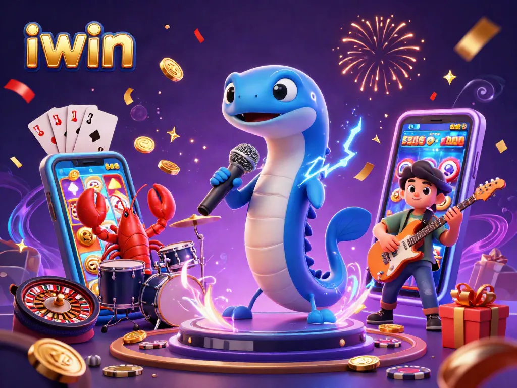 Join the fun with iwin as an electric eel DJ rocks an underwater casino stage filled with games.