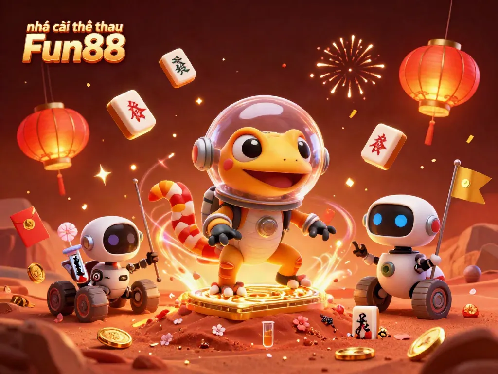 Experience the excitement at Nhà cái thể thao Fun88 with vibrant casino elements in stunning 3D illustration.