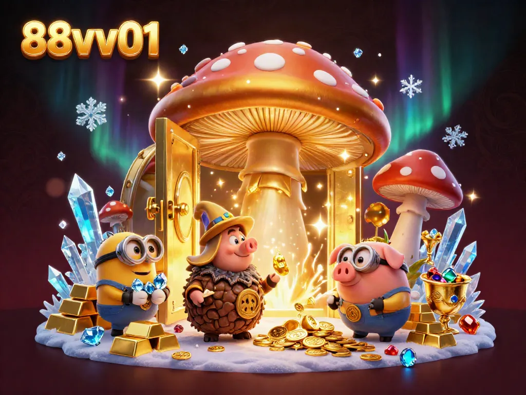 Engage in the magic of 88vv01 with captivating golden wizard characters and treasure-themed elements.