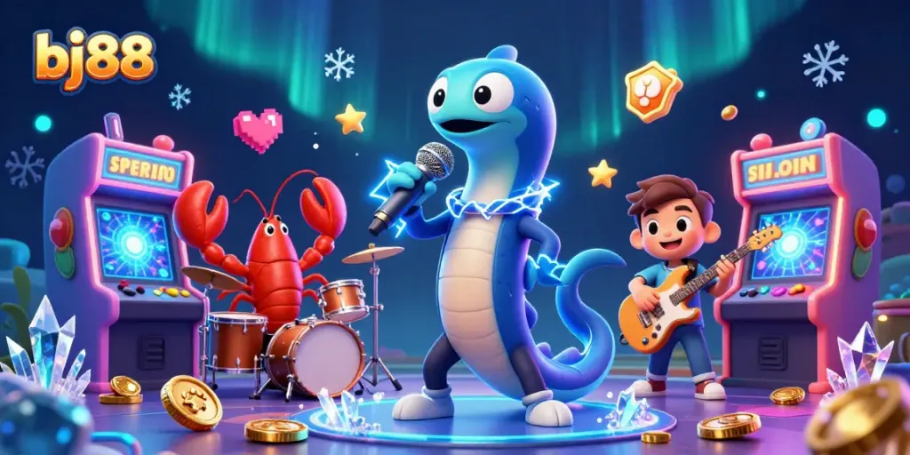 Experience thrilling gameplay at bj88 with vibrant characters in an underwater casino setting.