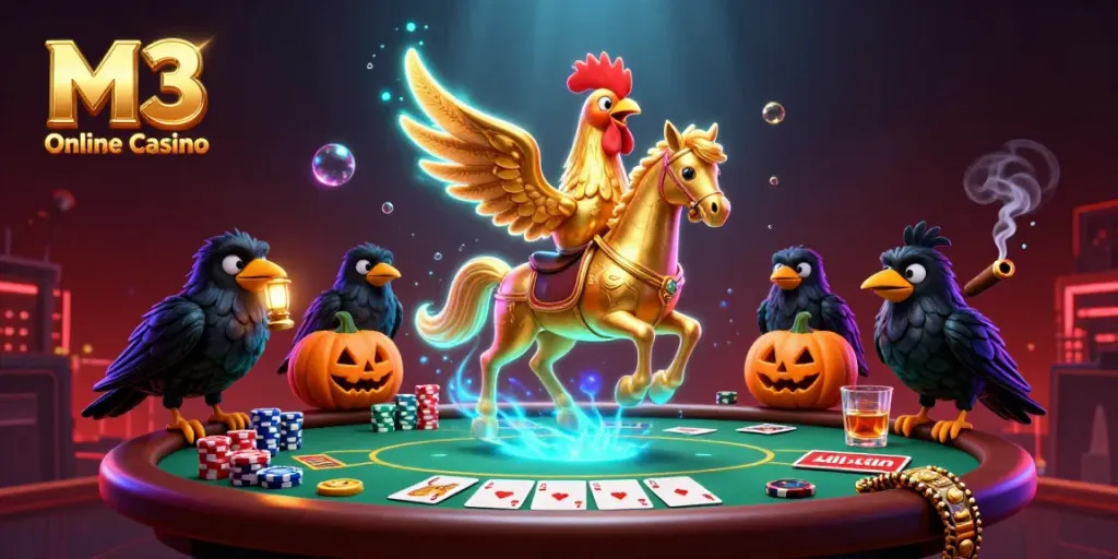 Engage with thrilling gameplay at M3 Online Casino, featuring dynamic characters in a lavish casino atmosphere.